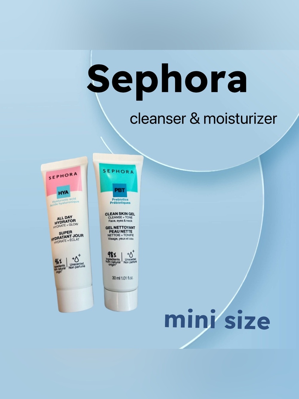 🇫🇷🆕NWOB SEPHORA | MINI | Dry skin rescue set facial cleanser & moisturizer